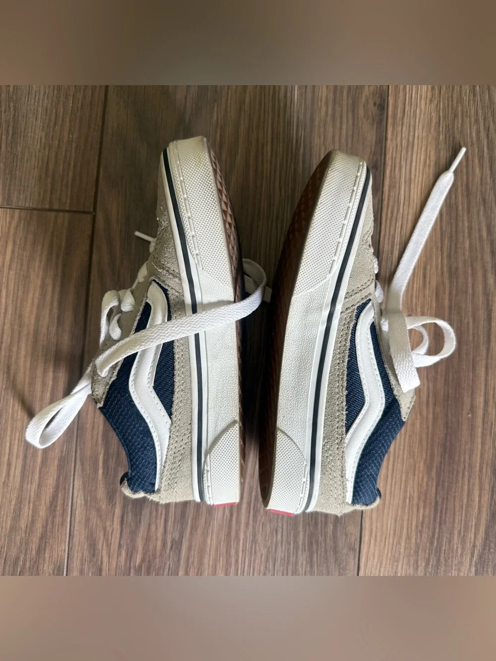 NWIT Vans Beige and Navy Suede Lace-Up Sneakers